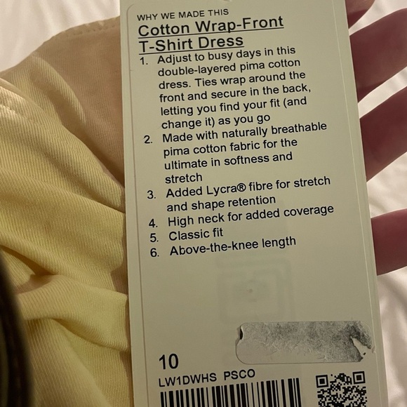 Lululemon cotton wrap front t-shirt dress size 10 new with tags - Picture 5 of 7